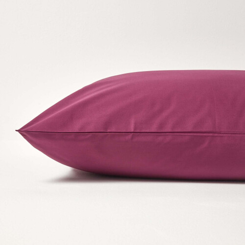 Homescapes (Standard - 48 x 74 cm, Plum) Egyptian Cotton Pillow Case 200 TC Equivalent 400 Thread Count 1