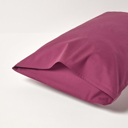 Homescapes (Standard - 48 x 74 cm, Plum) Egyptian Cotton Pillow Case 200 TC Equivalent 400 Thread Count 2