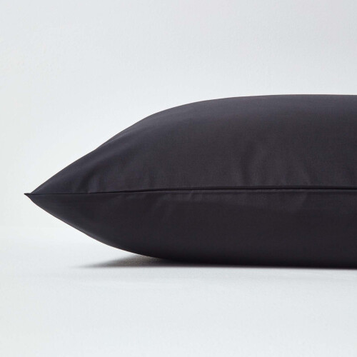 Homescapes (Square - 40 x 40 cm, Black) Egyptian Cotton Pillow Case 200 TC Equivalent 400 Thread Count 1