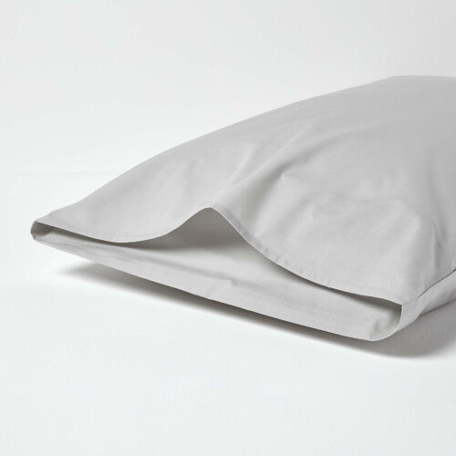 Homescapes (King - 48 x 91 cm, Silver Grey) Egyptian Cotton Pillow Case 200 TC Equivalent 400 Thread Count 2