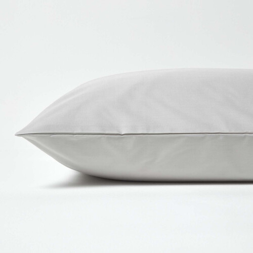 Homescapes (Square - 80 x 80 cm, Silver Grey) Egyptian Cotton Pillow Case 200 TC Equivalent 400 Thread Count 1