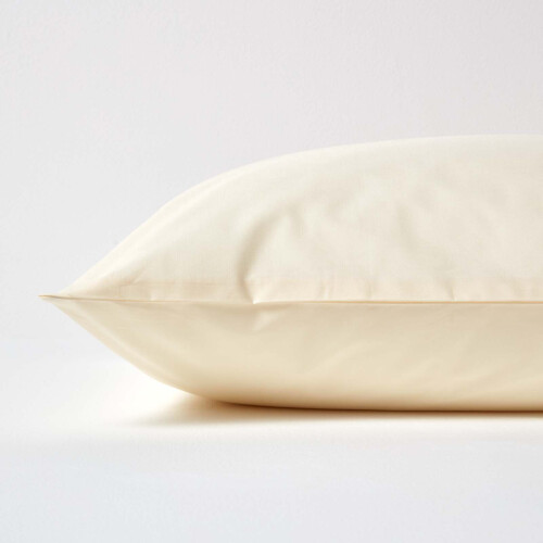 Homescapes (King - 48 x 91 cm, Cream) Egyptian Cotton Pillow Case 200 TC Equivalent 400 Thread Count 1