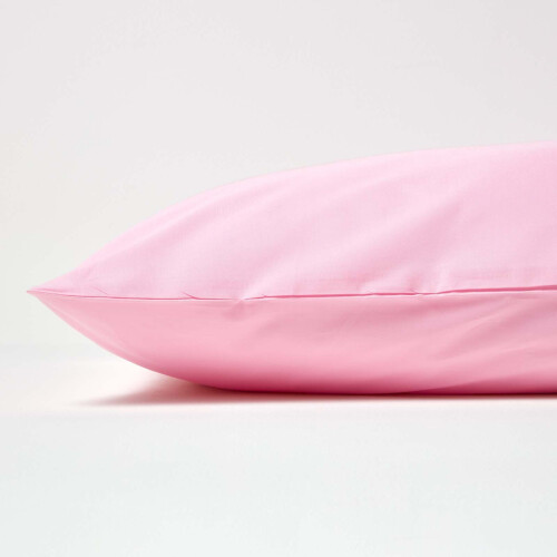 Homescapes (Square - 60 x 60 cm, Pink) Egyptian Cotton Pillow Case 200 TC Equivalent 400 Thread Count 1