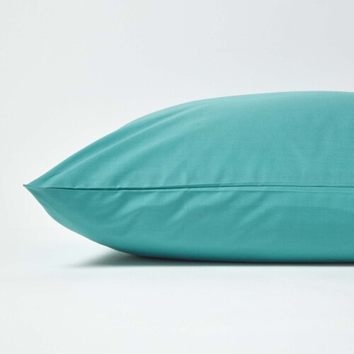 Homescapes (Square - 60 x 60 cm, Teal) Egyptian Cotton Pillow Case 200 TC Equivalent 400 Thread Count 1