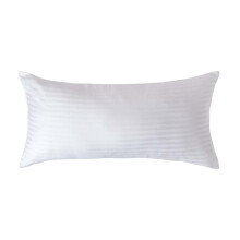 (Euro - 40 x 80 cm, White) Egyptian Cotton Satin Stripe Pillowcase 330 Thread Count