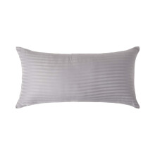 (Euro - 40 x 80 cm, Grey) Egyptian Cotton Satin Stripe Pillowcase 330 Thread Count