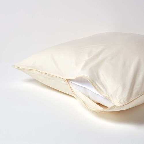 Homescapes (Square - 60 x 60 cm, Cream) Egyptian Cotton Pillow Case 200 TC Equivalent 400 Thread Count 2