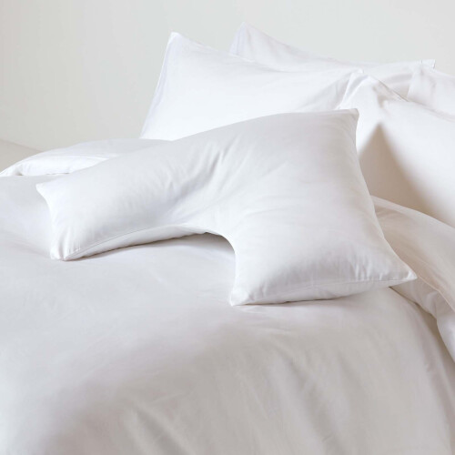 Homescapes (White) Organic Cotton V Shaped Pillowcase 400 Thread Count 1