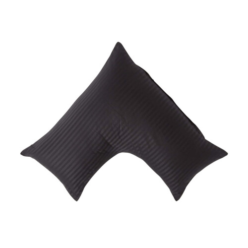 Homescapes (Black) Egyptian Cotton Super Soft V Shaped Pillowcase 330 Thread Count