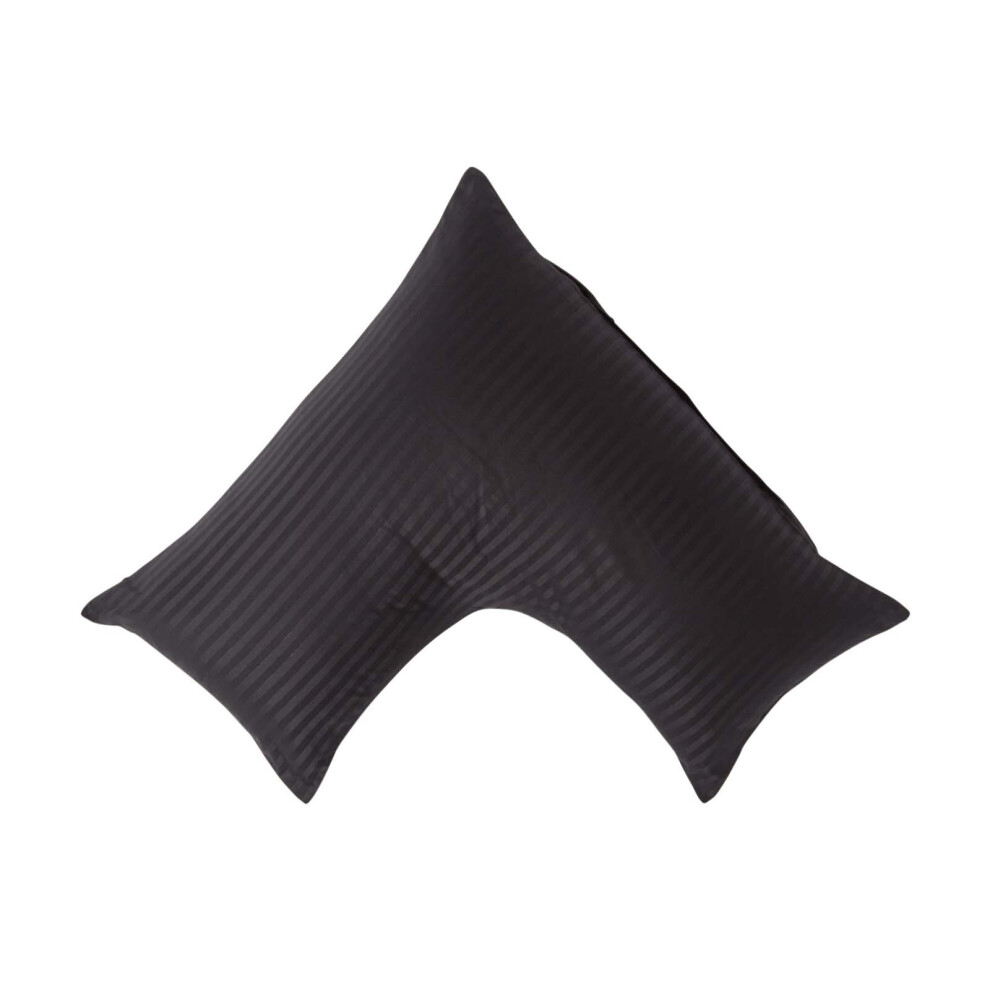 Homescapes (Black) Egyptian Cotton Super Soft V Shaped Pillowcase 330 Thread Count Black