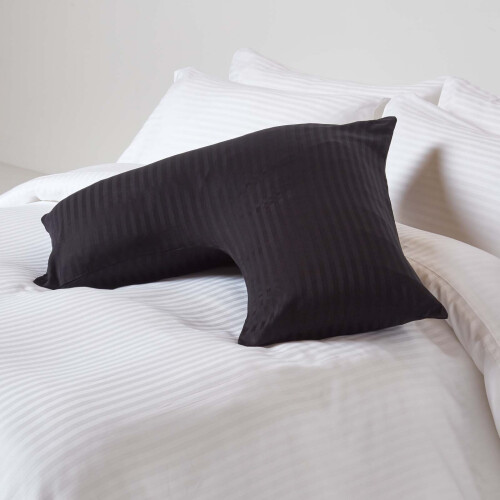 Homescapes (Black) Egyptian Cotton Super Soft V Shaped Pillowcase 330 Thread Count 1