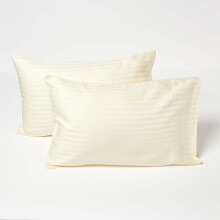 (Yellow) Cotton Stripe Kids Pillowcases 40 x 60 cm 330 Thread Count, 2 Pack