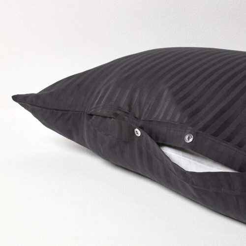 Homescapes (Black) Egyptian Cotton Super Soft V Shaped Pillowcase 330 Thread Count 2