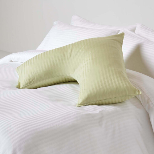 Homescapes (Sage) Egyptian Cotton Super Soft V Shaped Pillowcase 330 Thread Count 1