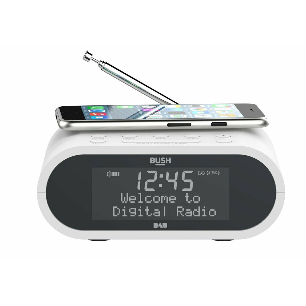 Bush Wireless Charging DAB Clock Radio - White