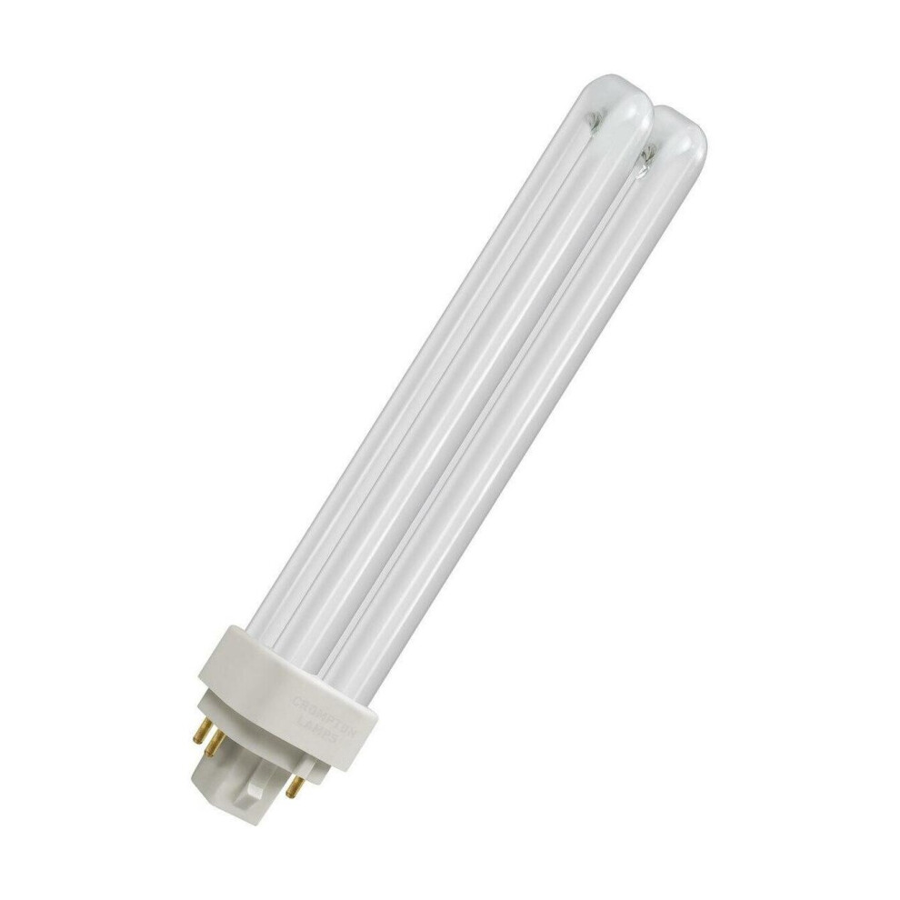 Crompton Lamps CFL PLC-E 26W 4-Pin Dimmable Double Turn Cool White Frosted DE-Type