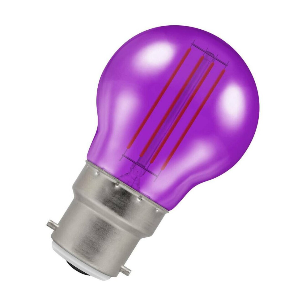 Crompton Lamps LED Golfball 4.5W B22 Harlequin IP65 Purple Translucent-image-OPC-P88YY5F-NEW
