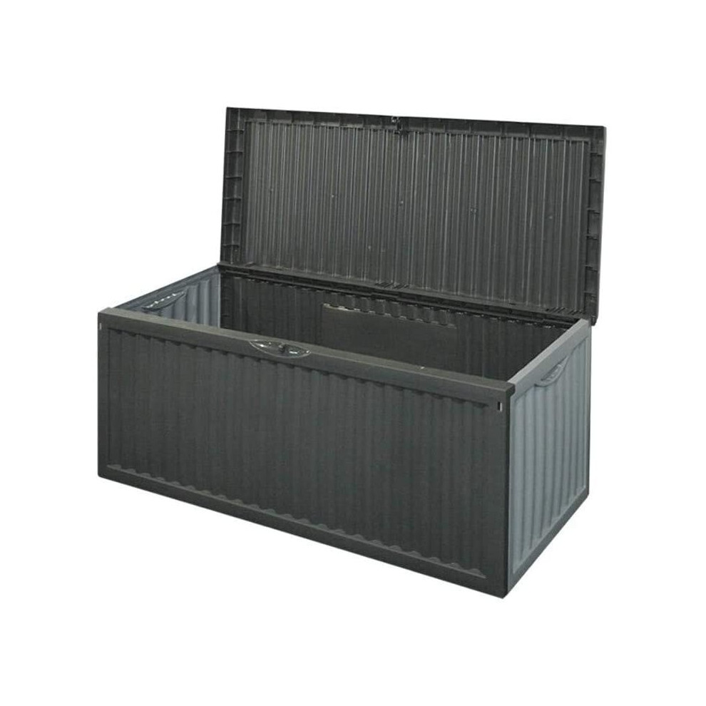 Cushion Box Plastic Garden Storage Box Lid Patio Shed Utility Cushion Chest Black