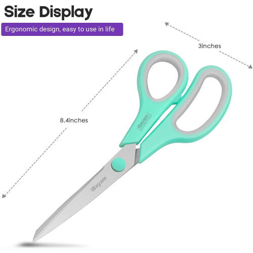 8" Titanium Bonded Multipurpose Scissors 3 Pack  Ultra Sharp Blades Sturdy and Sharp Art Craft Sewing Tailor Heavy Duty 1