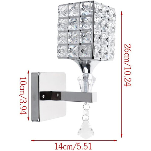 Modern Style Wall Lamp Crystal Wall Light Elegant Creative Crystal Wall Sconce with Power Pull Switch E14 Socket Silver 2