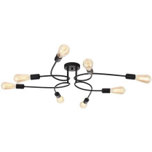 Vintage Chandeliers Creative Ceiling Light Black Metal Modern Ceiling Lamp 8 E27 for Living Room Restaurant Bedroom Dining Room (Without Bulbs)
