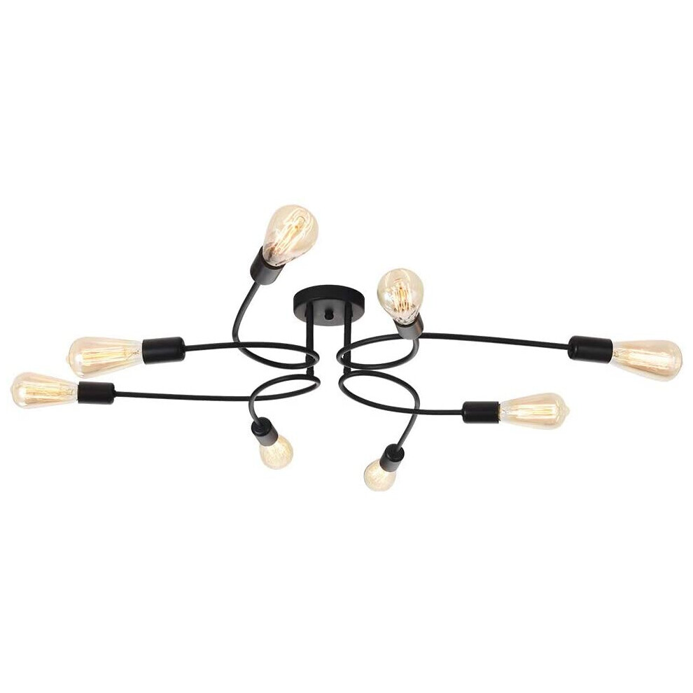 Stoex Vintage Chandeliers Creative Ceiling Metal Modern Ceiling Lamp 8 E27 For Living Room Restaurant Bedroom Dining Room (Without Bulbs) Light/Black