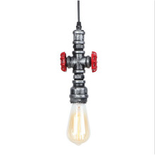 Vintage Industrial Pendant Light Water Pipe Pendant Lamp Retro Rustic Ceiling Lamp Metal Hanging Light for Cafe Bathroom Loft Silver