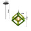 (Green) Modern Colorful Pendant Light Cube Shape Hanging Light Vintage Retro Ceiling Lamp 5