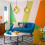 (Yellow) Modern Colorful Pendant Light Cube Shape Hanging Light Vintage Retro Ceiling Lamp 5