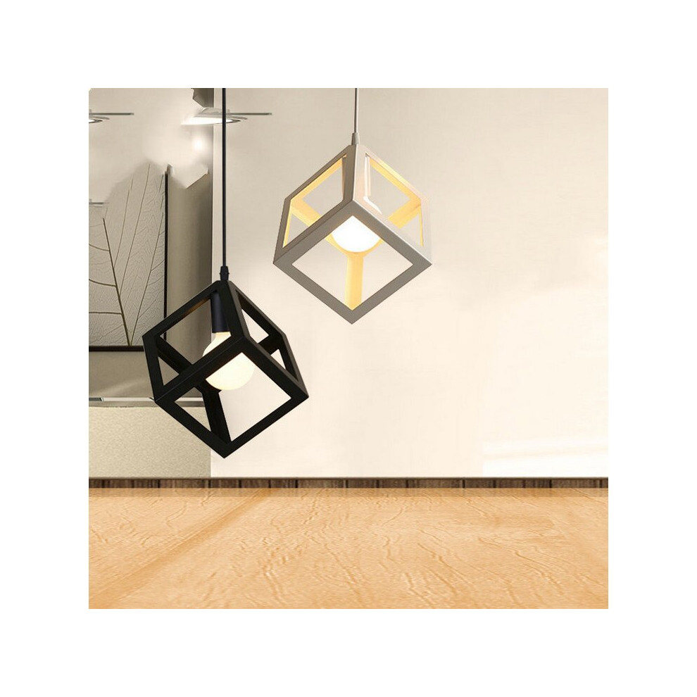Stoex (White) Modern Colorful Pendant Light Cube Shape Hanging Light Vintage Retro Ceiling Lamp
