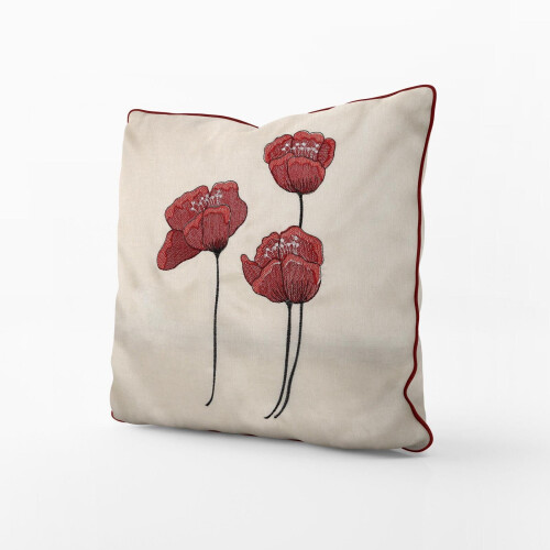 Poppies Cushion Cover Cream 22
