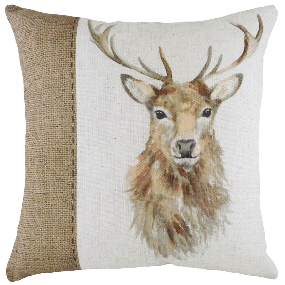 Evans Lichfield Hessian Stag Cushion Cover 43cm X 43cm