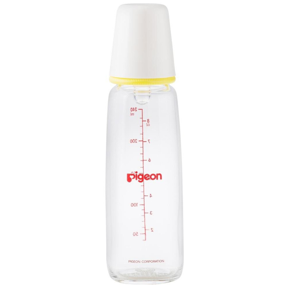 Pigeon Ultrasoft Silicone Rubber Soft Nipple Glass Feeding Bottle For Baby, 200ml - Assorted 240ml