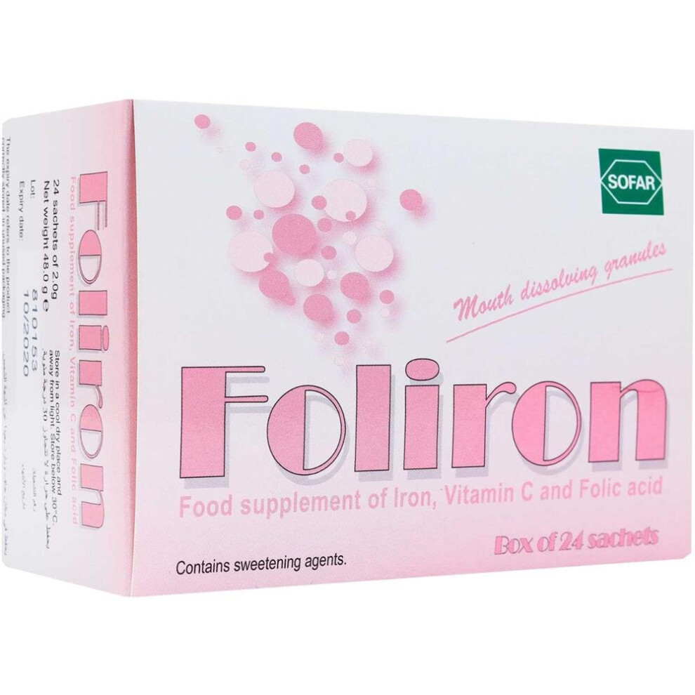 Sofar Foliron Food Supplement Sachets 24's