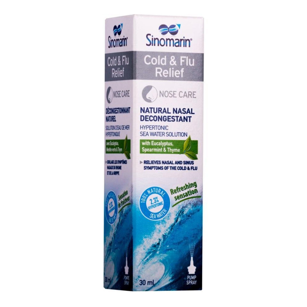 Sinomarin Cold & Flu Relief Hypertonic Nasal Decongestant 30ml