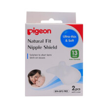 Pigeon Natural Fit Silicone Nipple Shield 2s Soft Flexible Material to Assist Breastfeeding and Protect Sore Nipples for Ease of Use