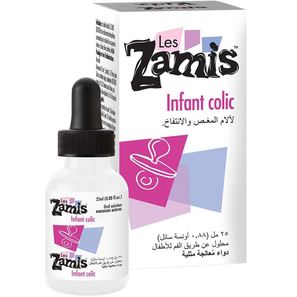 Les Zamis Infant Colics Oral Solution - 25ml, Fast Relief for Colic & Gas, Safe for Babies, Soothing Stomach Discomfort