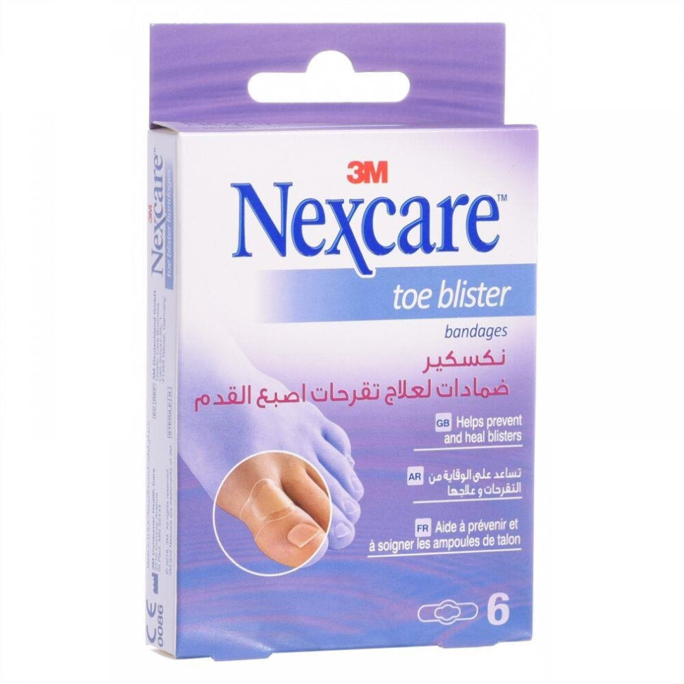 3M Tbb-6 Toe Blister Bandages 6'S | Hydrocolloid Blister Plasters for Toe Protection & Healing