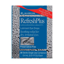 Refresh Plus 0.4 ml Lubricant Eye Drops 30s Preservative Free Formula to Instantly Relieve Dryness and Provide Long Lasting Eye Comfort