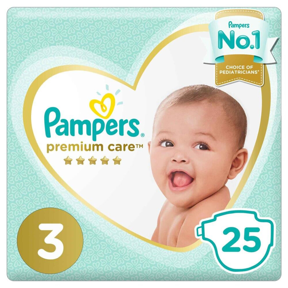 Pampers Premium Care Size 3 5-9 Kg Carry Pack 25'S Blue