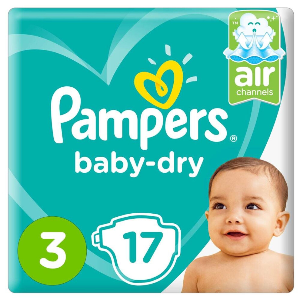 pampers baby-dry diapers size 3 midi 6-10kg carry pack 17's