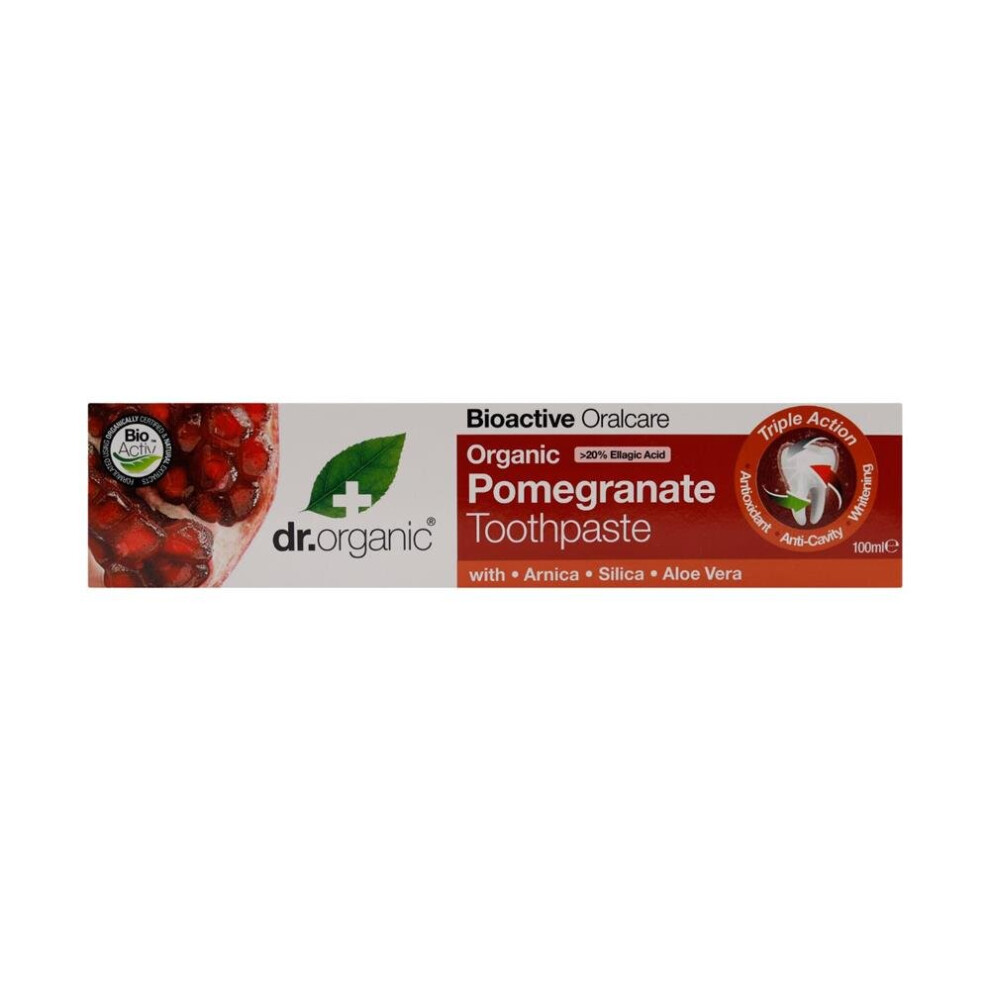 Dr Organic Pomegranate Toothpaste | Natural Whitening Oral Care - 100ml