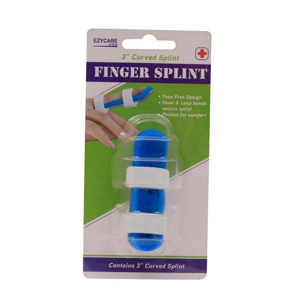 Ezycare 3 Curved Finger Splint | Finger Support Brace for Injury Recovery, Sprains & Joint Protection