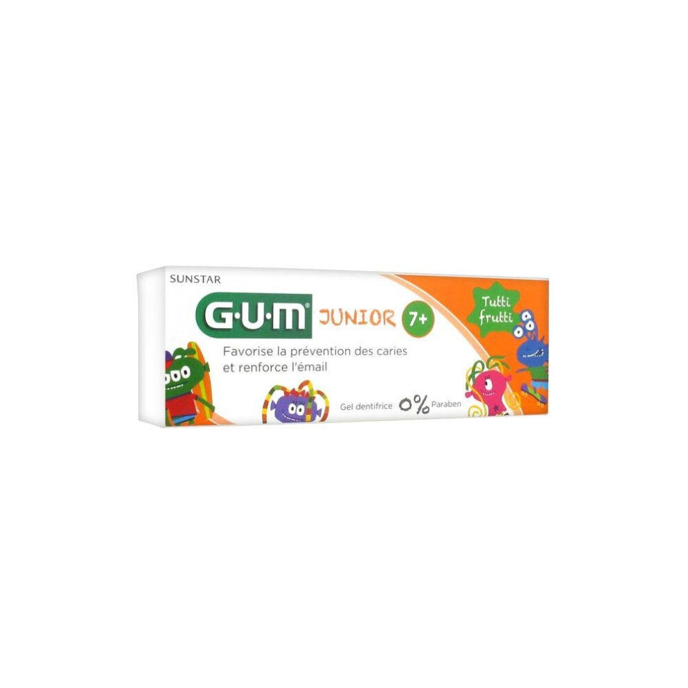 GUM Junior 7+ Gel Toothpaste 50ml | Kids Fluoride Toothpaste for Cavity Protection & Healthy Teeth