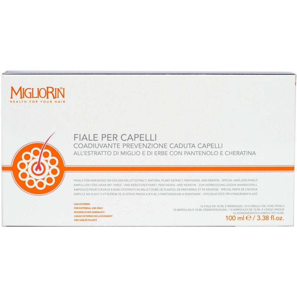 Migliorin Phials 10X10ml | Hair Growth Treatment Ampoules for Hair Loss, Strengthening & Scalp Vitality
