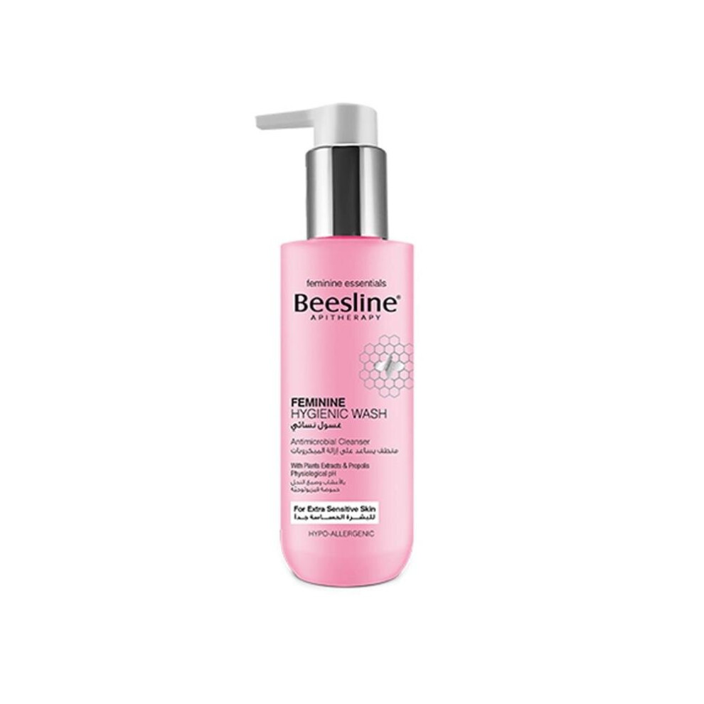 Beesline Feminine Hygienic Wash For Extra Sensitive Skin, Antimicrobial Cleanser, With Plants Extracts & Propolis Physiological pH, 200ml