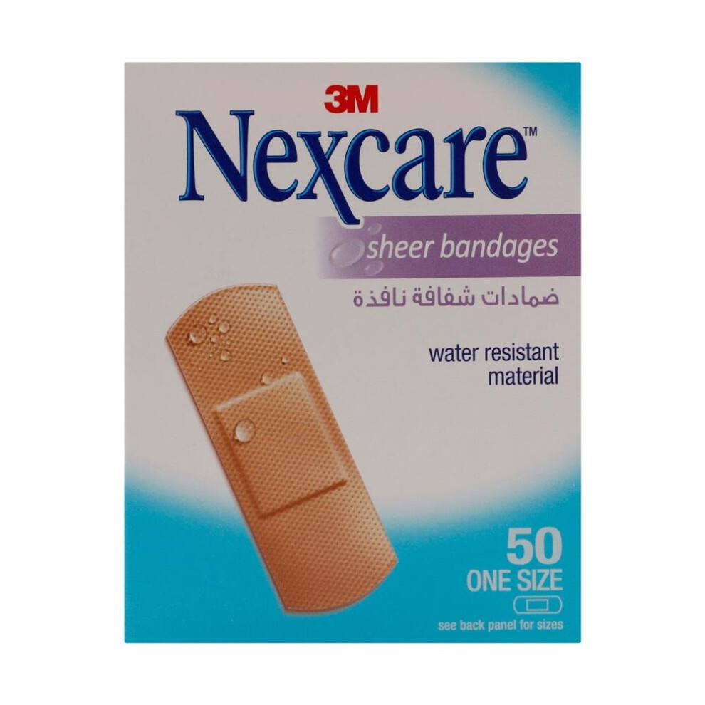 3M Nexcare Sheer Bandages Flexible Wound Protection - 50'S