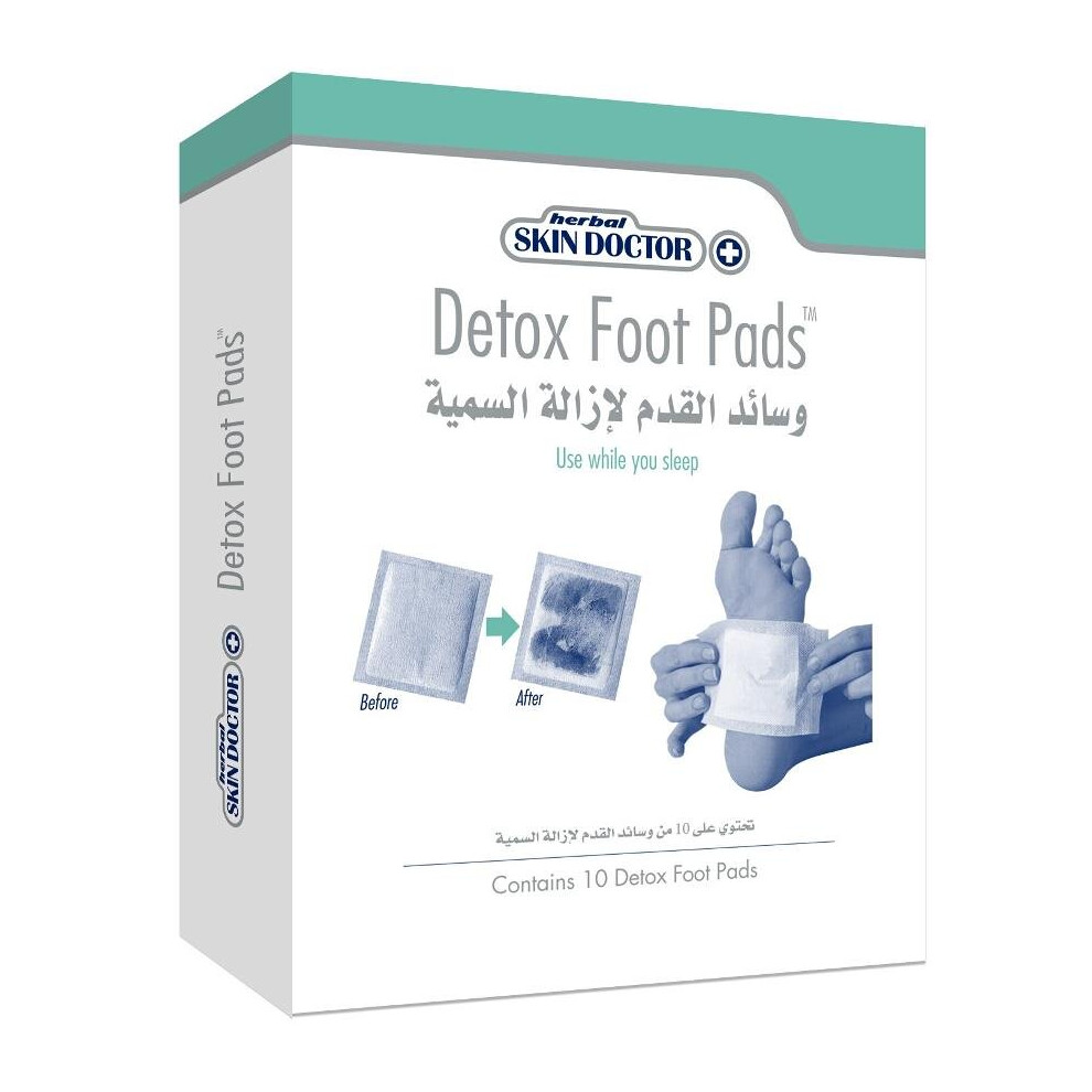 Herbal Skin Doctor Detox Foot Pads - Natural Toxin Cleansing & Relaxation, Improves Sleep & Circulation - 10 Pads