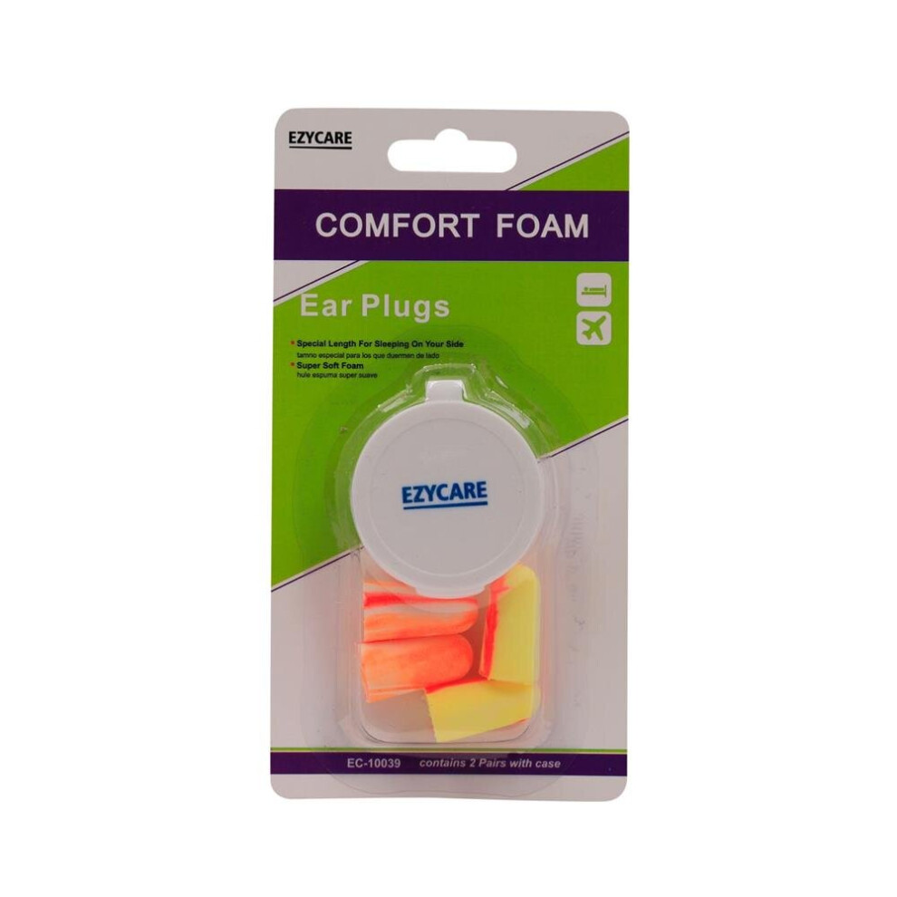 Ezycare Comfort Foam Ear Plugs Noise Protection Pairs - 2'S 8901124751378