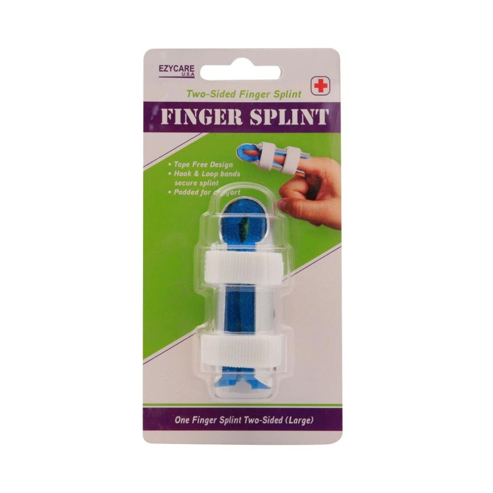 Ezycare 2 Sided Finger Splint Large | Finger Stabilizer Brace for Sprains, Fractures & Joint Support